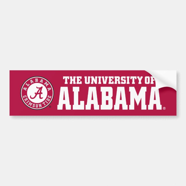Alabama Crimson Tide Circle Bumper Sticker (Front)