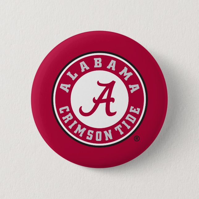Alabama Crimson Tide Circle Button (Front)
