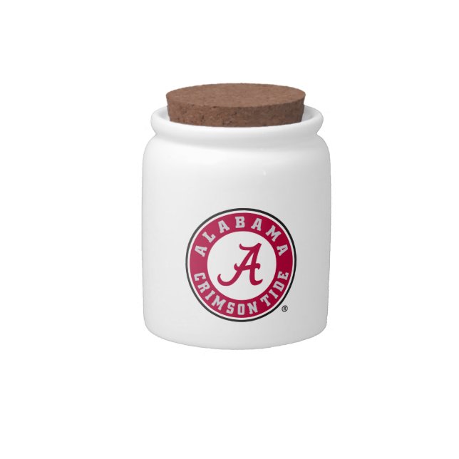 Alabama Crimson Tide Circle Candy Jar (Front)