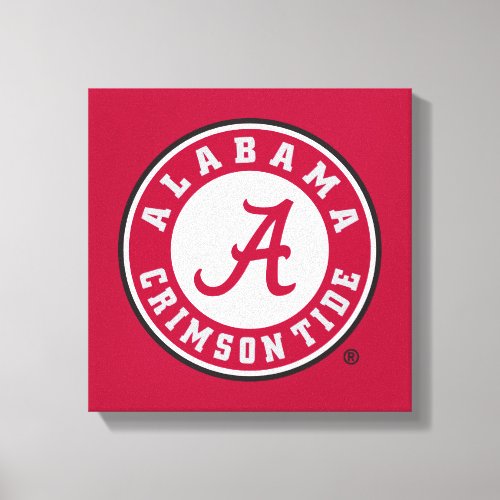 Alabama Crimson Tide Circle Canvas Print