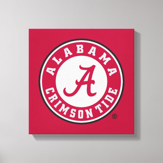 Alabama Crimson Tide Circle Canvas Print (Front)