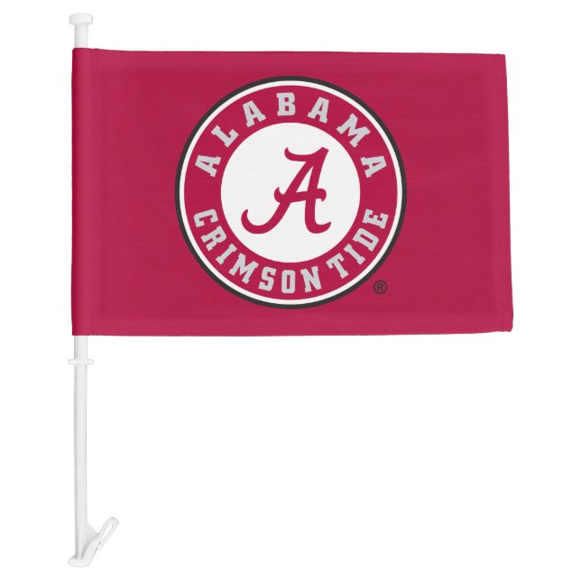 Alabama Crimson Tide Circle Car Flag (Front)
