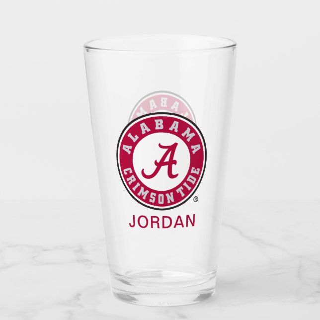 Alabama Crimson Tide Circle Glass (Front)
