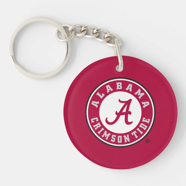 Alabama Crimson Tide Circle Keychain (Front)
