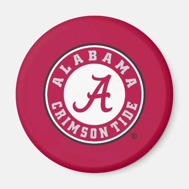 Alabama Crimson Tide Circle Magnet (Front)