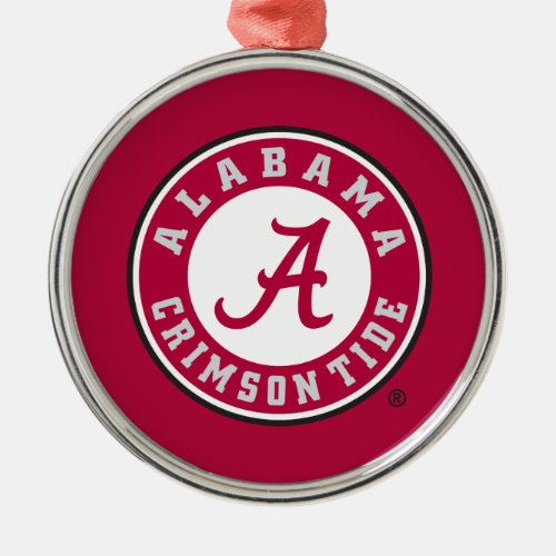 Alabama Crimson Tide Circle Metal Ornament