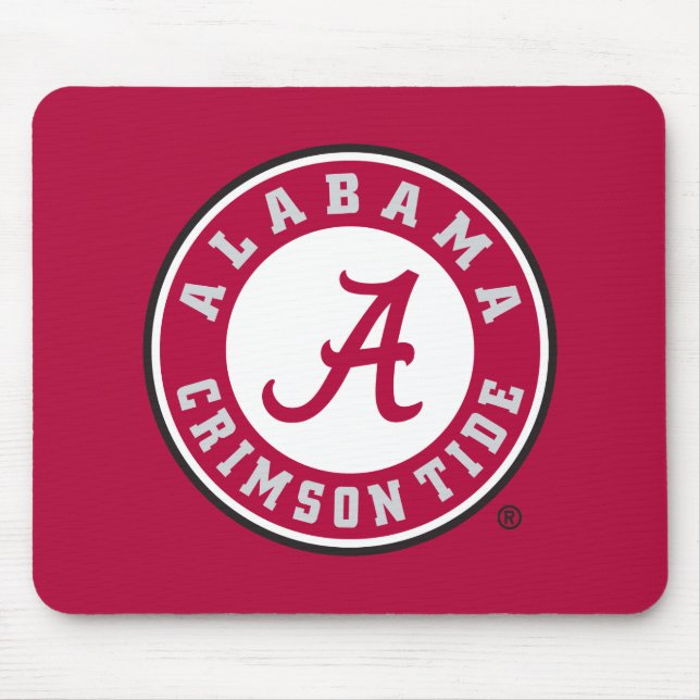 Alabama Crimson Tide Circle Mouse Pad (Front)