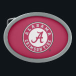 Alabama Crimson Tide Circle Oval Belt Buckle<br><div class="desc">Check out these official Alabama Crimson Tide Logo products! Show your Crimson Tide pride by getting your Bama gear here.  These products will allow you to take your Alabama spirit with you wherever you go!</div>