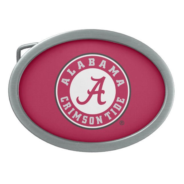 Alabama Crimson Tide Circle Oval Belt Buckle (Front)