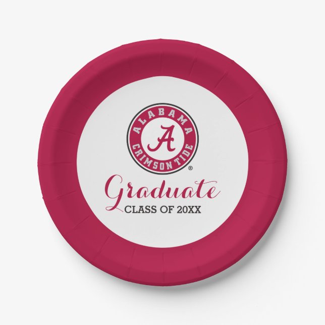 Alabama Crimson Tide Circle Paper Plates (Front)