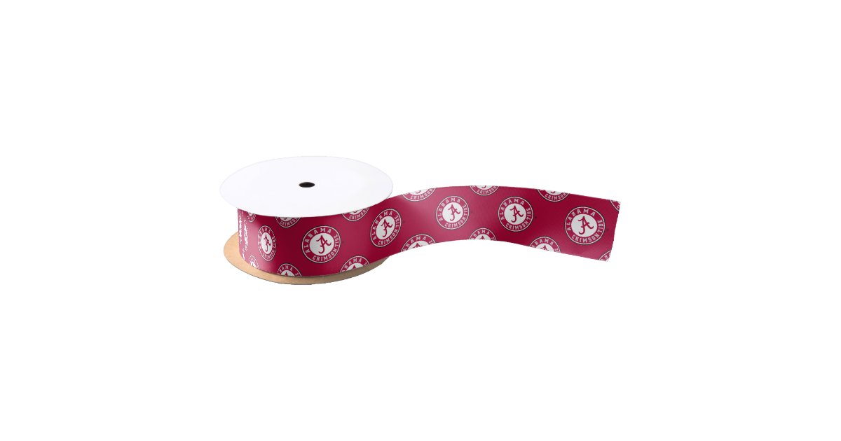 Alabama Crimson Tide Circle Satin Ribbon | Zazzle