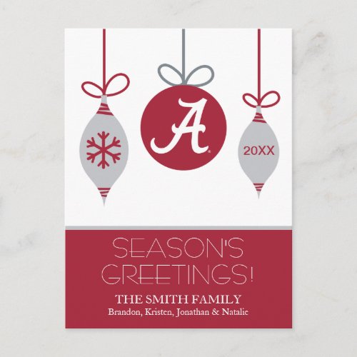 Alabama Crimson Tide Holiday Postcard