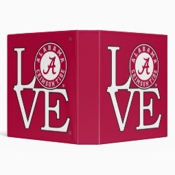 Alabama Crimson Tide Love 3 Ring Binder | Zazzle