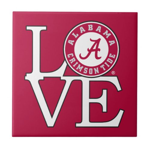 Alabama Crimson Tide Love Ceramic Tile