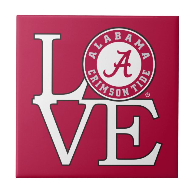 Alabama Crimson Tide Love Ceramic Tile (Front)