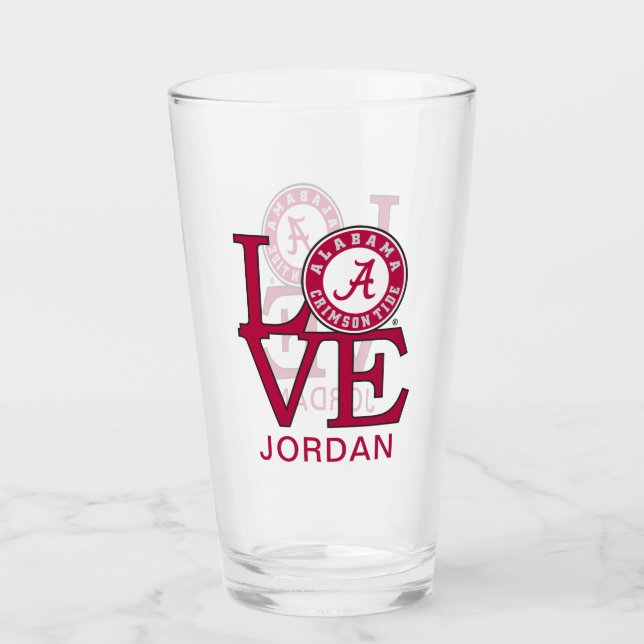 Alabama Crimson Tide Love Glass (Front)