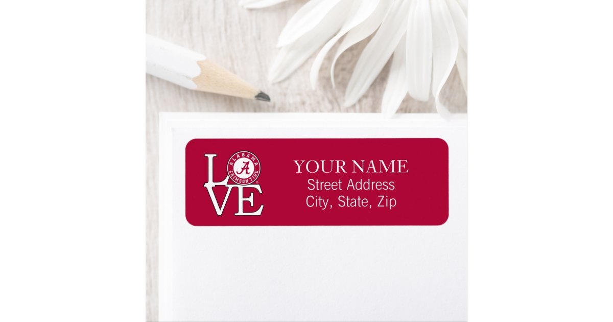 Alabama Crimson Tide Love Label | Zazzle