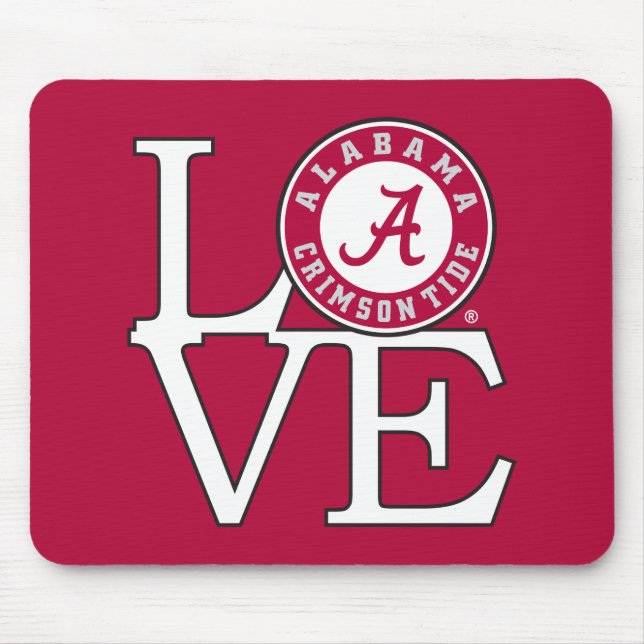 Alabama Crimson Tide Love Mouse Pad (Front)