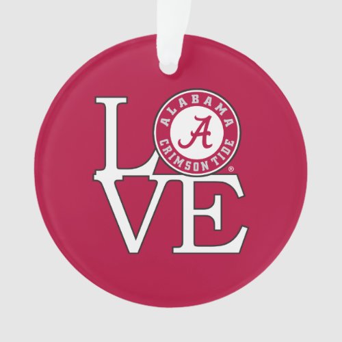 Alabama Crimson Tide Love Ornament