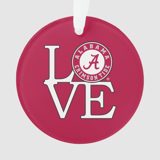 Alabama Crimson Tide Love Ornament (Front)