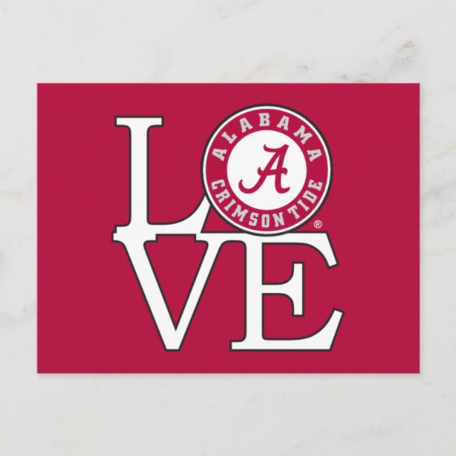 Alabama Crimson Tide Love Postcard (Front)
