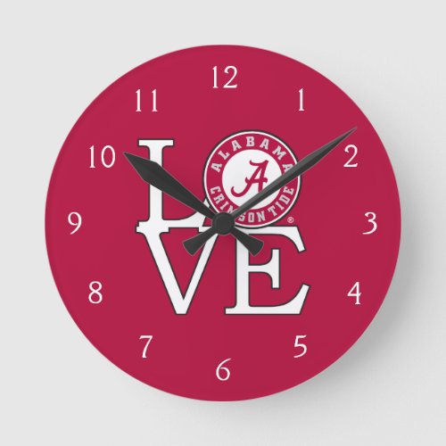 Alabama Crimson Tide Love Round Clock