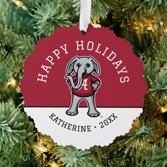 Alabama Crimson Tide | Merry Christmas Ornament Card (Insitu (Tree))
