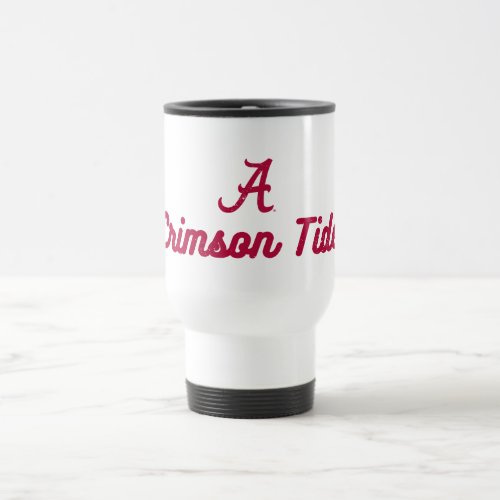 Alabama Crimson Tide  Vintage Script Logo Travel Mug