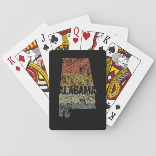 Alabama Distressed Classic Retro Sunset Colors  Poker Cards