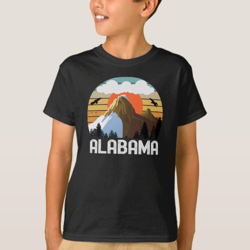 Alabama Distressed Classic Retro Sunset Colors T_S T_Shirt