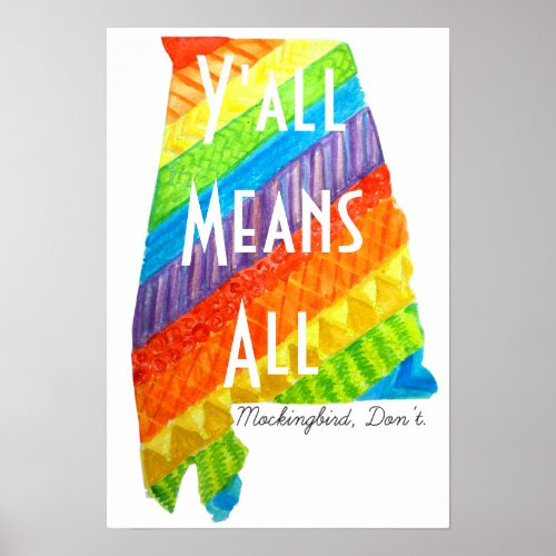 Alabama Equality Yall Means All Matte Print