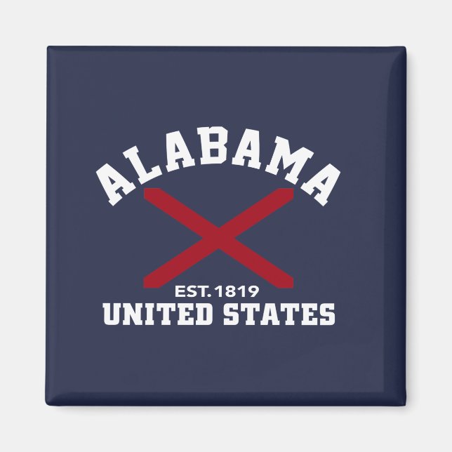 Alabama Est 1819 USA State Independence Day Magnet (Front)