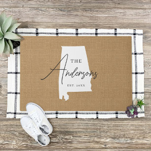 Alabama Family Monogram State Doormat