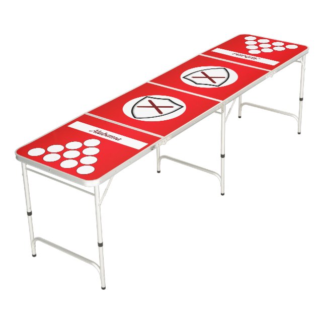 Alabama flag beer pong table (Angled)