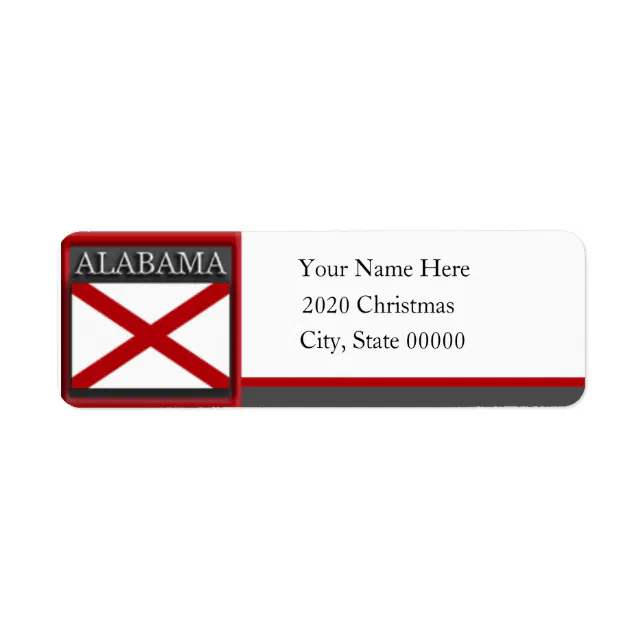 Alabama Flag Custom Return Address Label | Zazzle