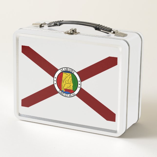 Alabama flag metal lunch box (Front)