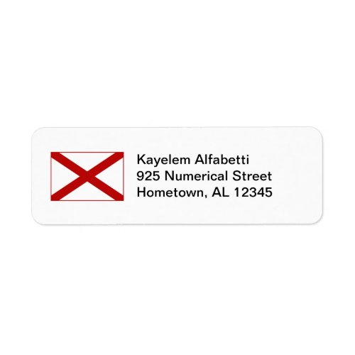 Alabama Flag Return Address Label