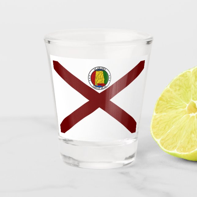 Alabama flag-seal  shot glass (Front)