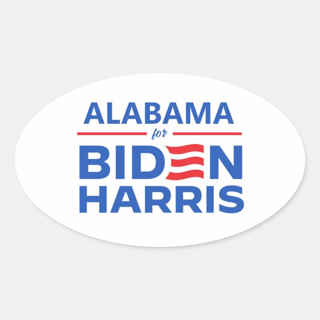 Alabama for Biden Harris Oval Sticker (Front)