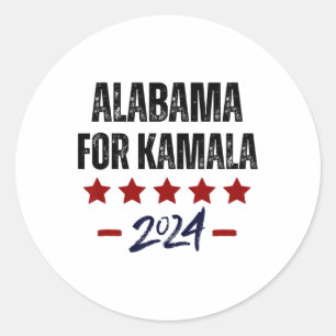Alabama For Kamala 2024 Dnc Kamala Harris Supporte Classic Round Sticker