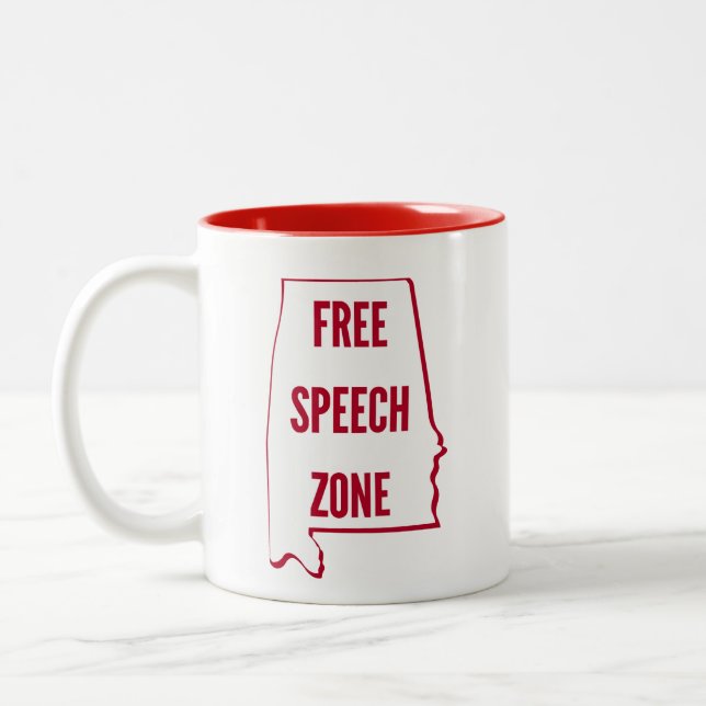 Alabama -- Free Speech Zone Two-Tone Coffee Mug (Left)
