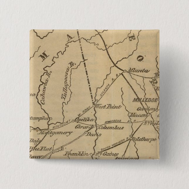 Alabama, Georgia, Florida Pinback Button (Front)