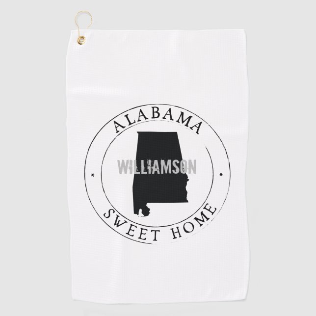 Alabama Golf Towel State personalized  (Front)