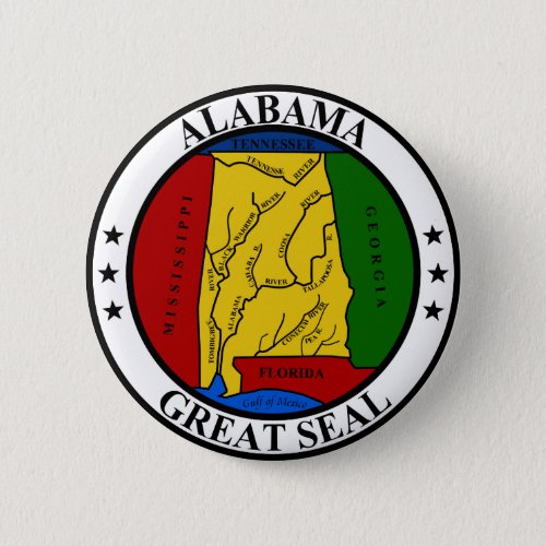 Alabama Great Seal Pinback Button