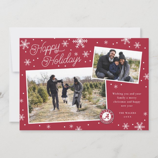 Alabama Happy Holidays Photo Holiday Card (Front)