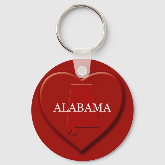 Alabama Heart Map Keychain (Front)