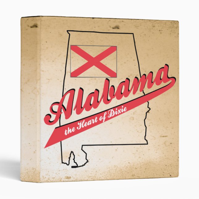 Alabama Heart of Dixie 3 Ring Binder (Front/Spine)