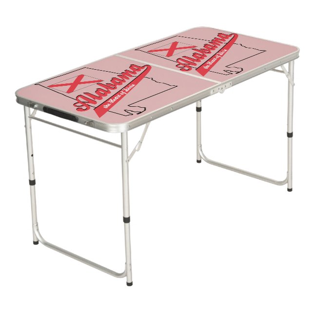 Alabama Heart of Dixie Beer Pong Table (Angled)