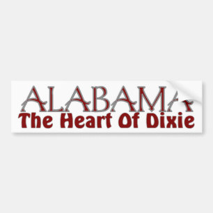 Alabama heart of Dixie bumper stickers
