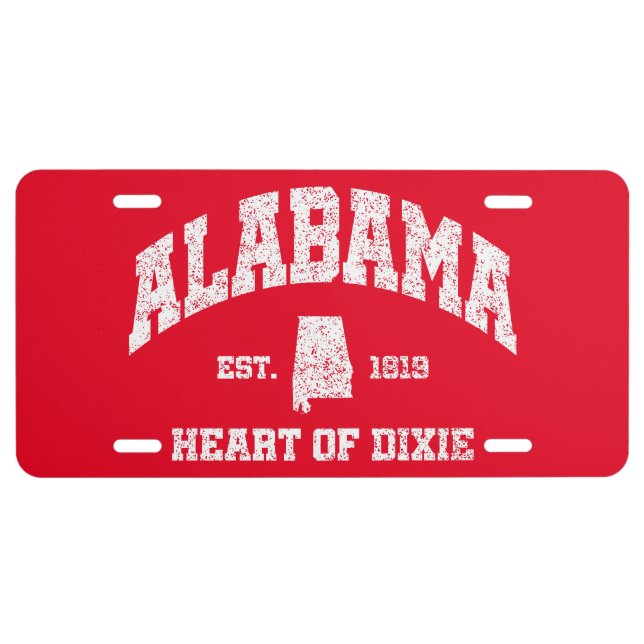 Alabama,Heart of Dixie License Plate (Front)